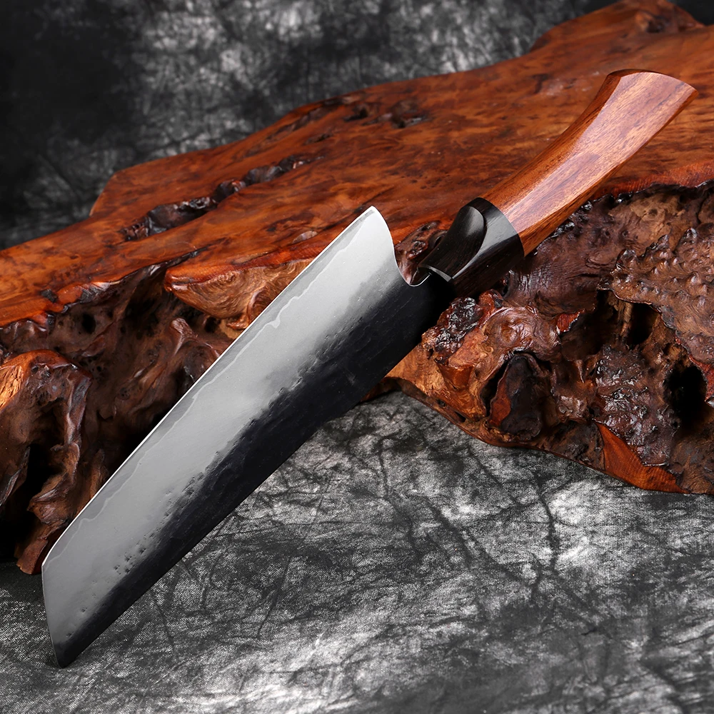 XITUO Japanese Nakiri Knife 7 inch Triple-layer Composite Steel Handmade Forge Chef Knife Super Sharp Kitchen Knife Cooking Tool