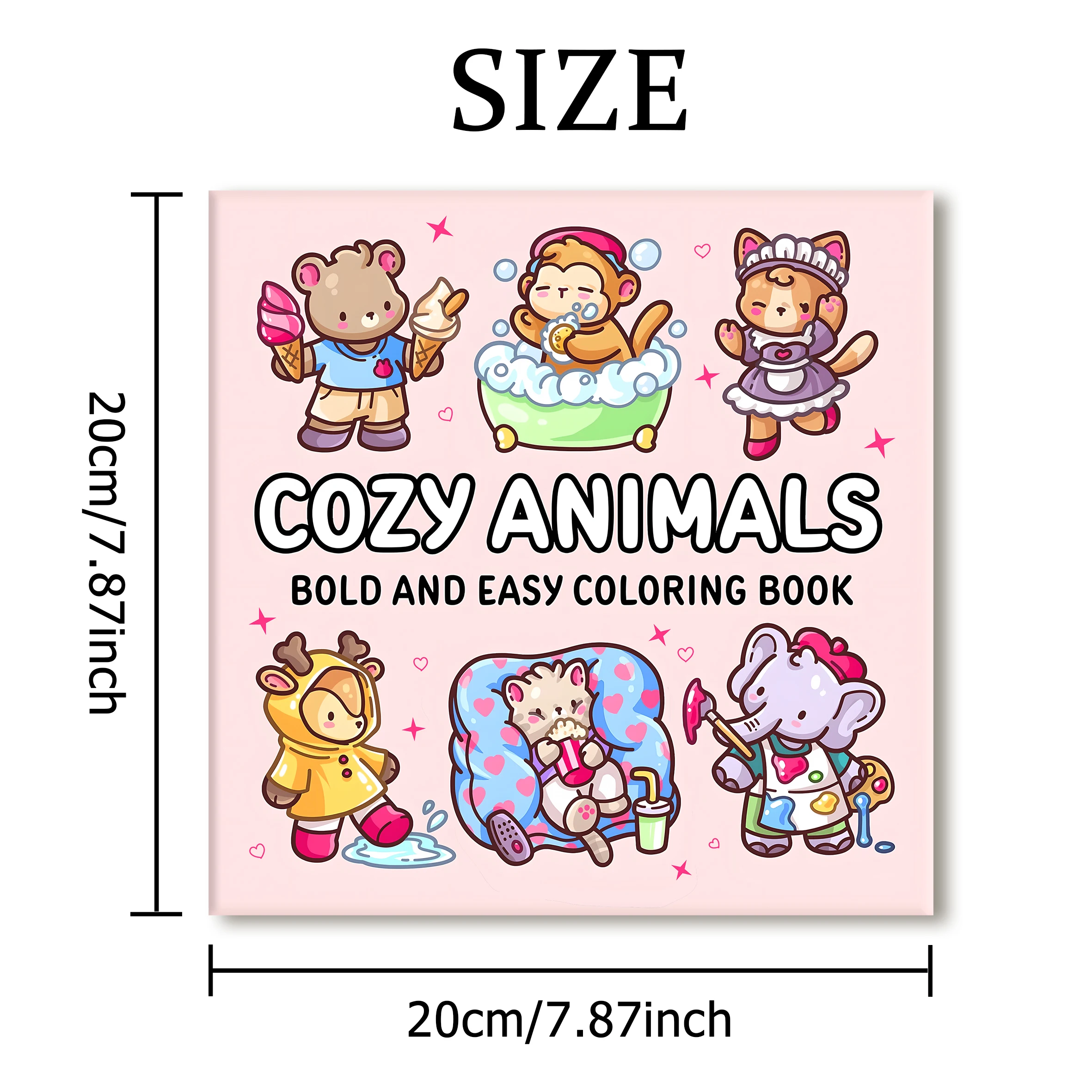 كتاب تلوين أنماط جريئة وسهلة الحيوانات للبالغين، كتاب رسم لطيف، هدية مثالية للحفلات وأعياد الميلاد