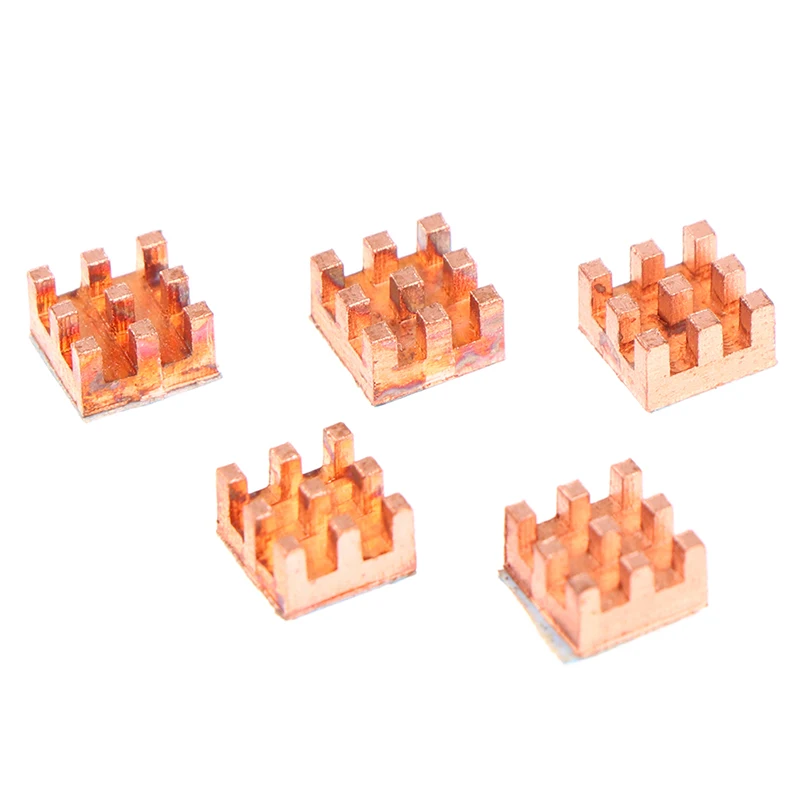 5Pcs Pure Copper Mini Heat Sink Memory RAM Adhesive Back Cooling For MOS IC Chipset Radiator Cooler Heatsink