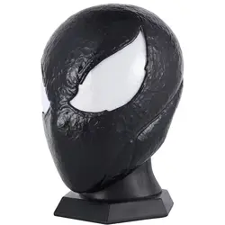 Black Spider-Man 2 Venom Mask Not-detachable Eyes Cosplay Head Cover 1:1 3D Handmade Wearable Helmet for Birthday Christmas Gift