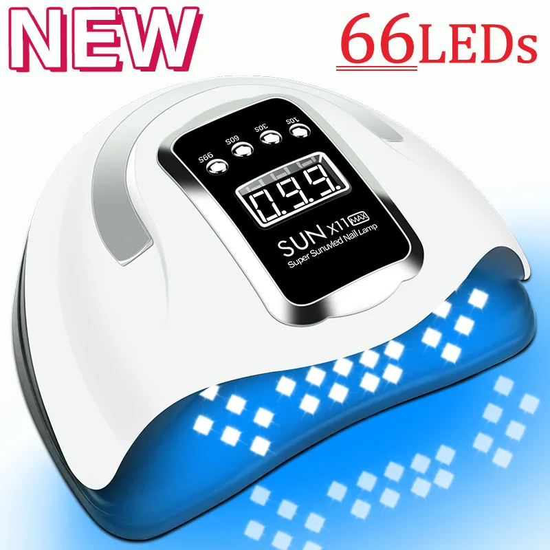 Powerful 66LEDs UV LED Lamp For Nails Gel Polish Drying Nail Lamp With Smart Sensor Manicure Machine Nail Art Salon Equipment