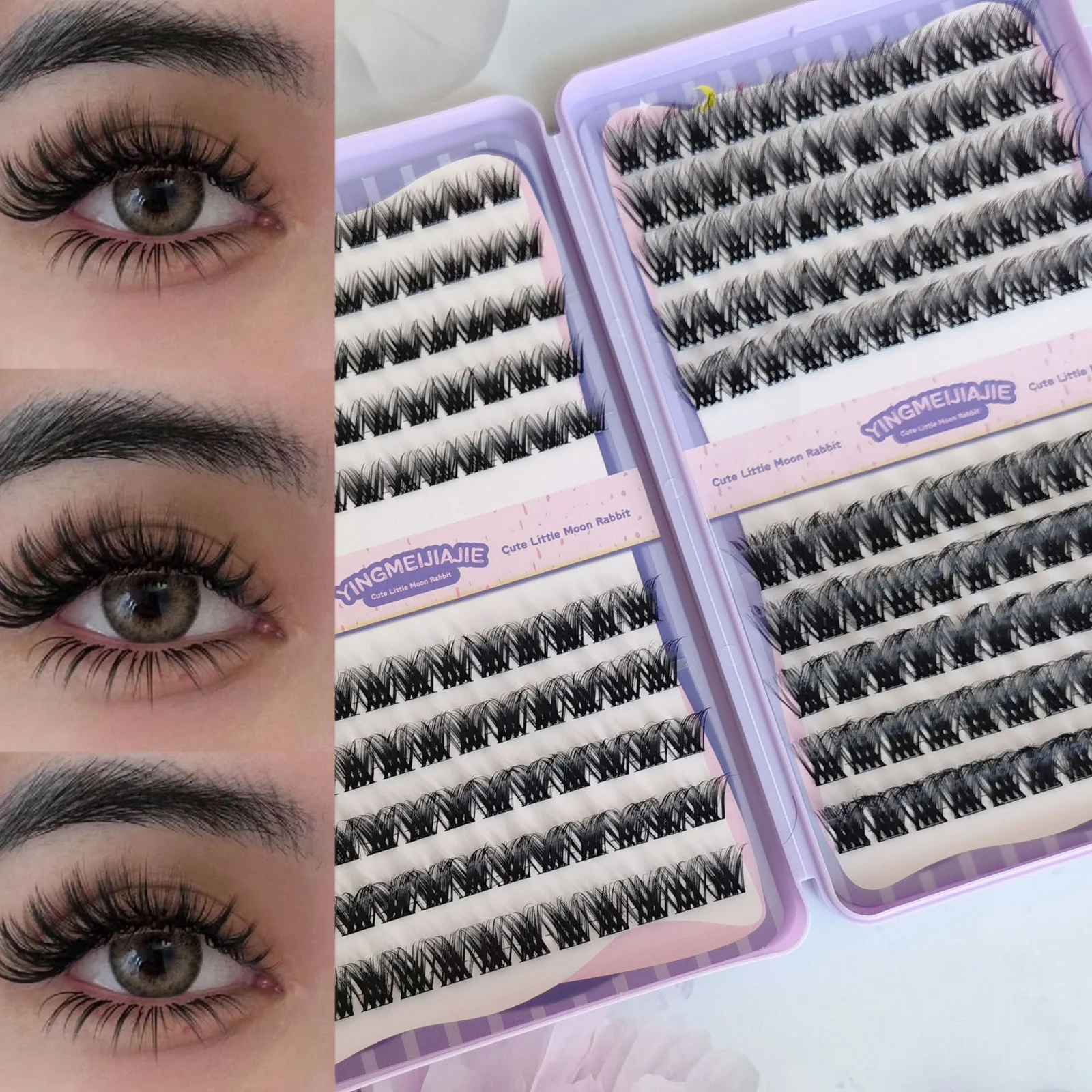 ウィスピー ラッシュ クラスター 接着剤不要 つけまつげ ソフト ナチュラル ラッシュ エクステンション ヨーロッパ風 ふわふわ セグメント クラスター ラッシュ デイリーメイク用