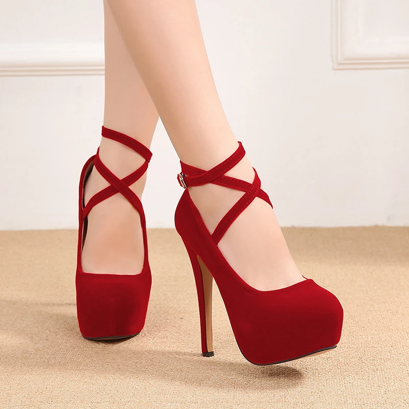 comemore Striptease High Heel Shoes on Platform Casual Blue Black Red Women Stilettos Dance Evening Party Pumps Large Size 44 46