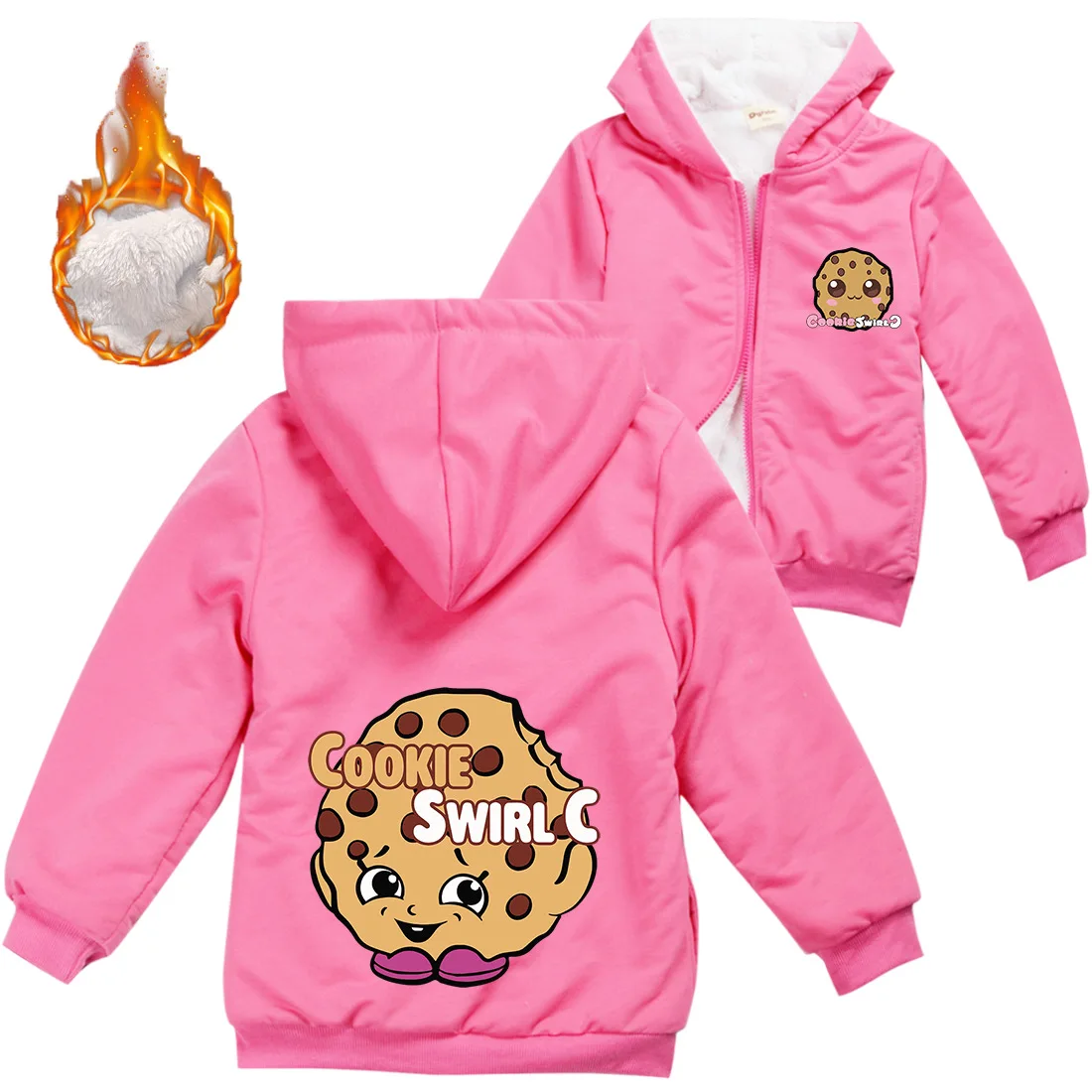 Cookie Swirl C Clothes Kids Autumn Winter 3D Hooded Zipper jacket Top Boys Sweatshirt Girls Casual Coats