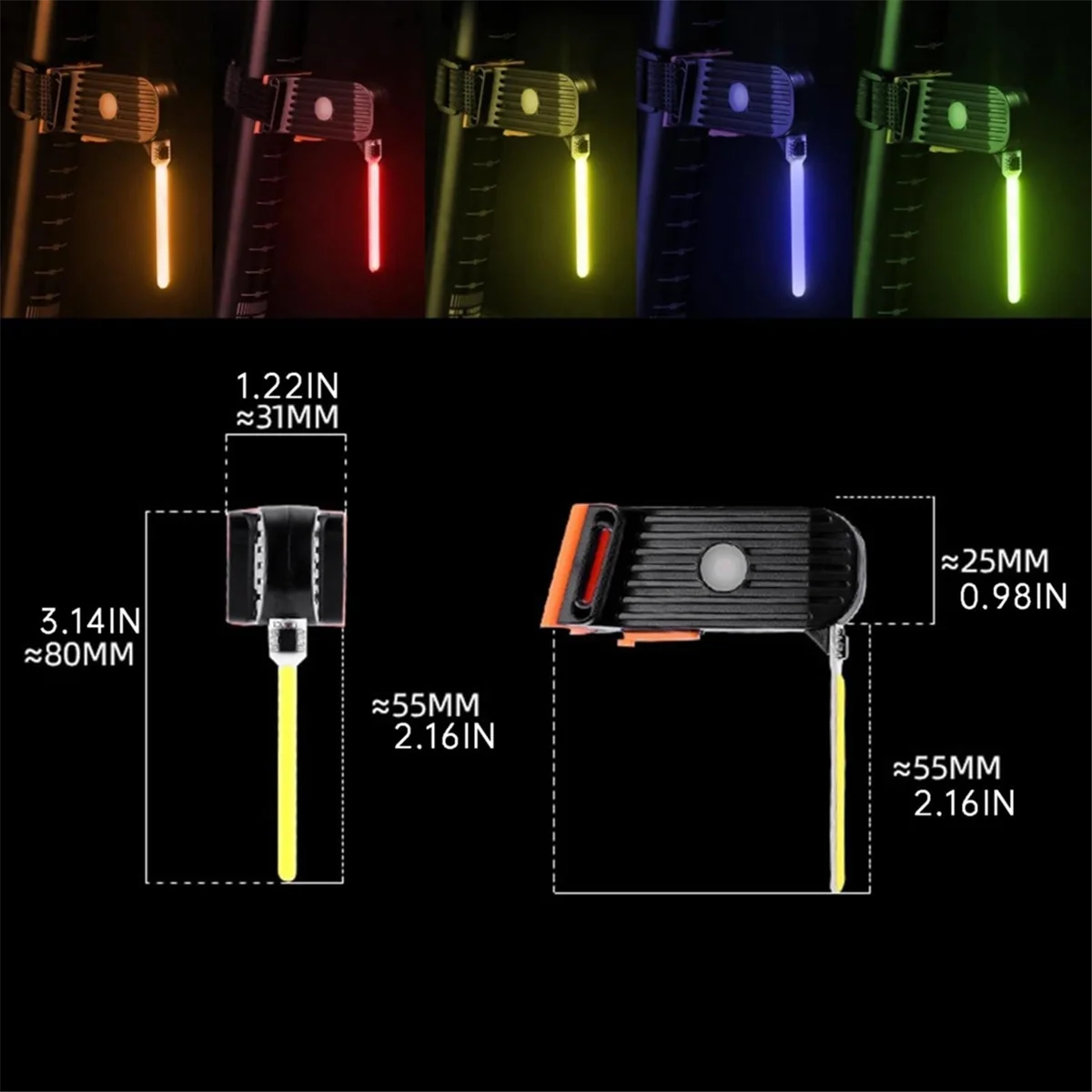 

USB Rechargeable Bike Light Set Bicycle Taillight Smart Bike Headlight and Tail Light 4 Light Modes Light Bike Lights C