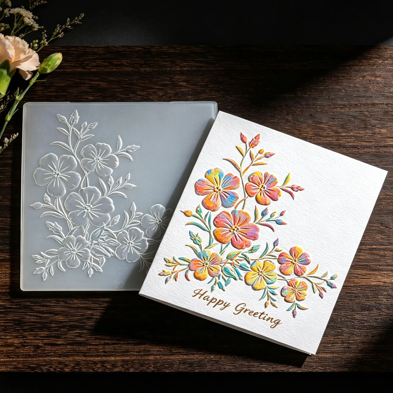 Small flower corner edge design pattern design embossed board hand account decoration three-dimensional indentation tool creativ