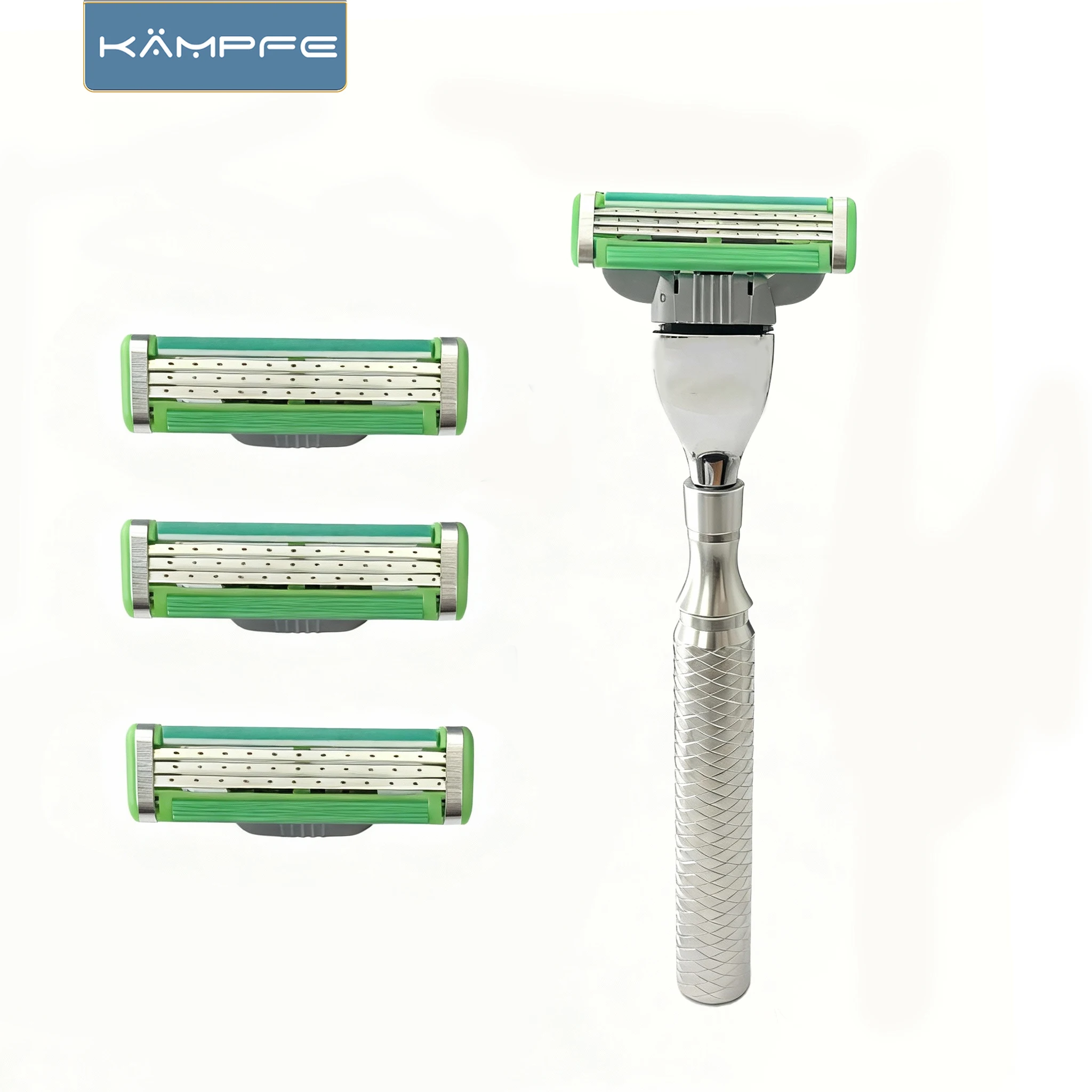 

KAMPFE Men's Manual Razor with 3-Layer Blades/5-Layer Blades Universal Replaceable Razor Cartridges Shaving Face Razor