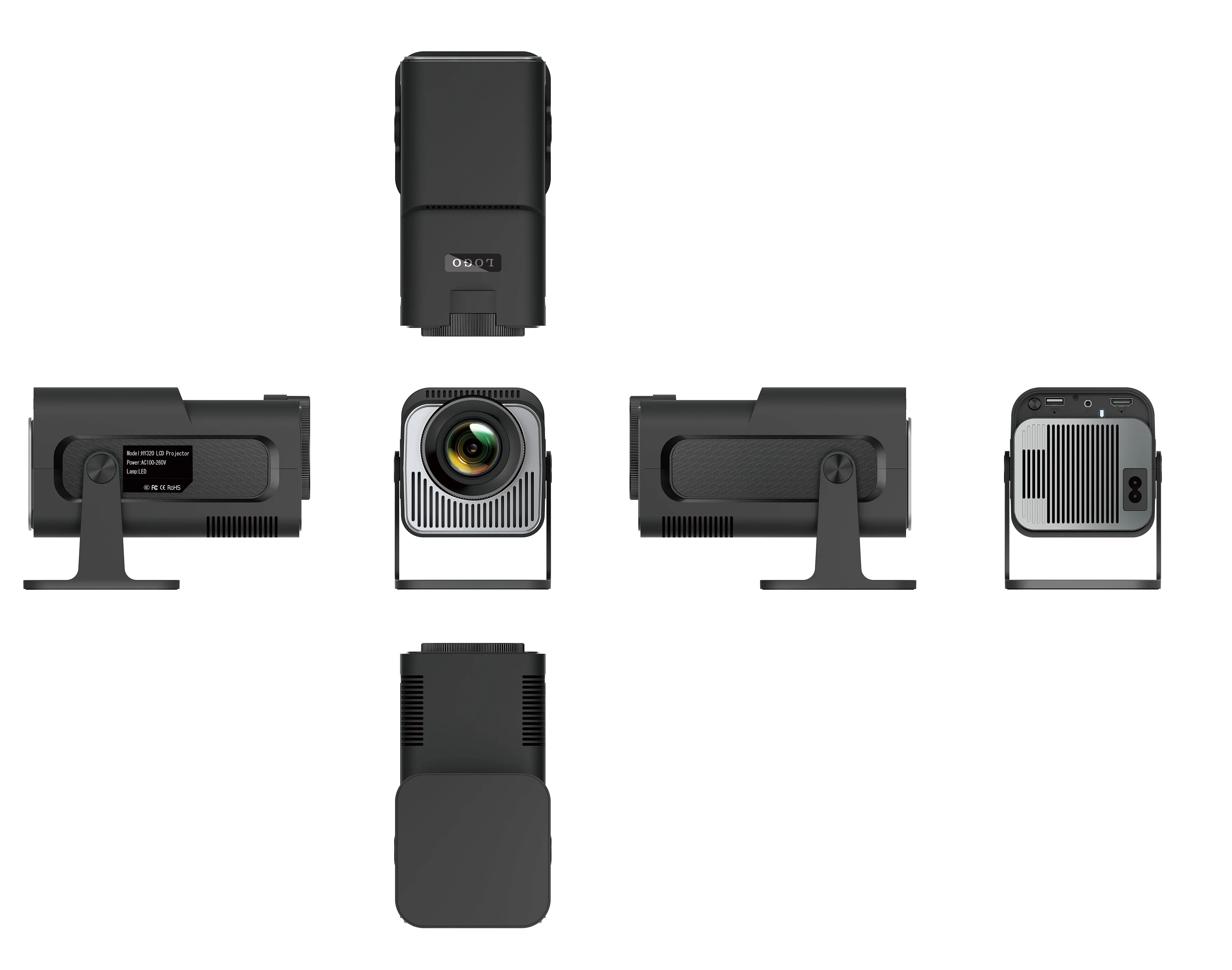 HY320 MINI Portable LED Projector 1G 8G Android 11.0 4K HD 720P
