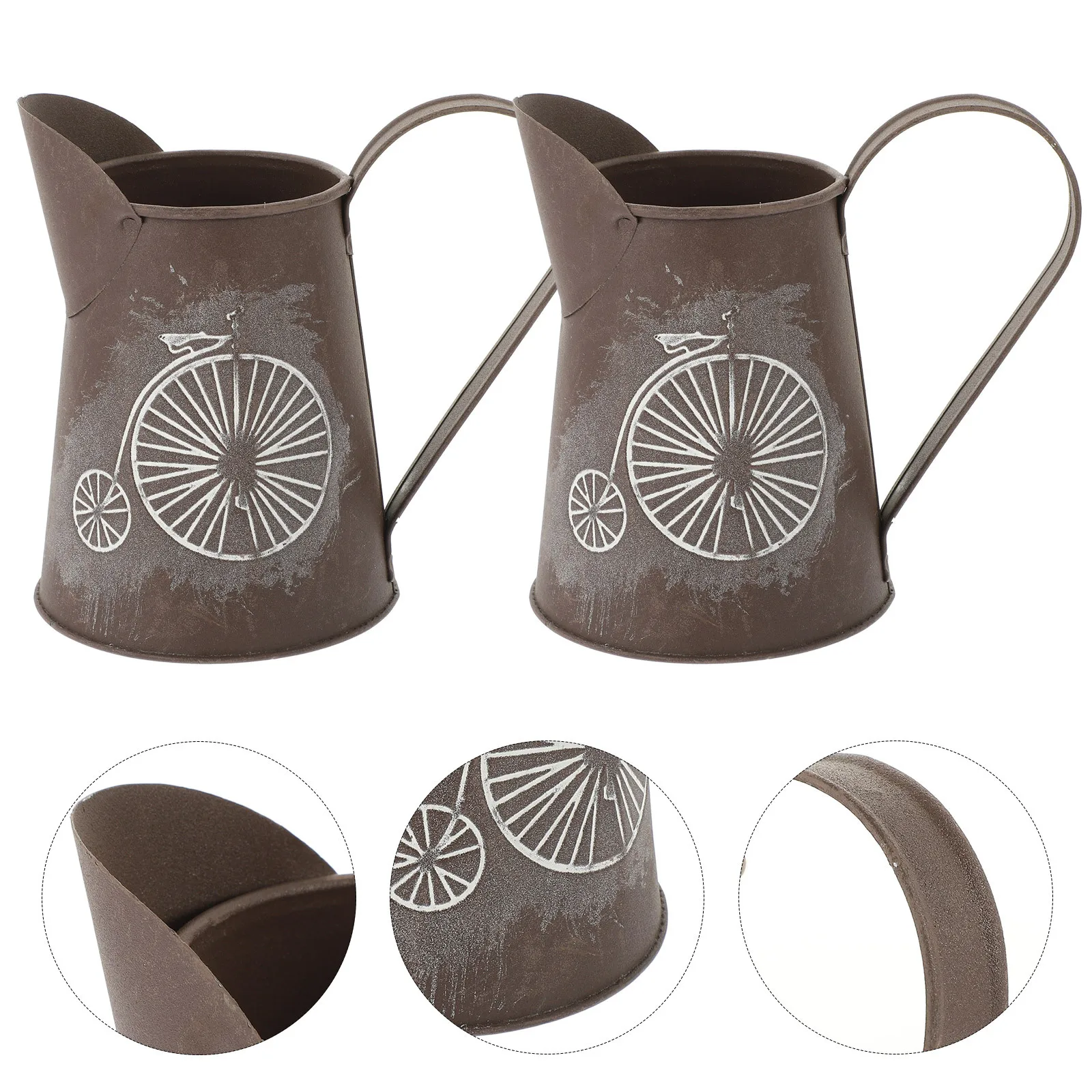 

2Pcs Iron Flower Vase Vintage Metal Planter Decorative Flower Holder for Home Garden Office Party Wedding Decoration