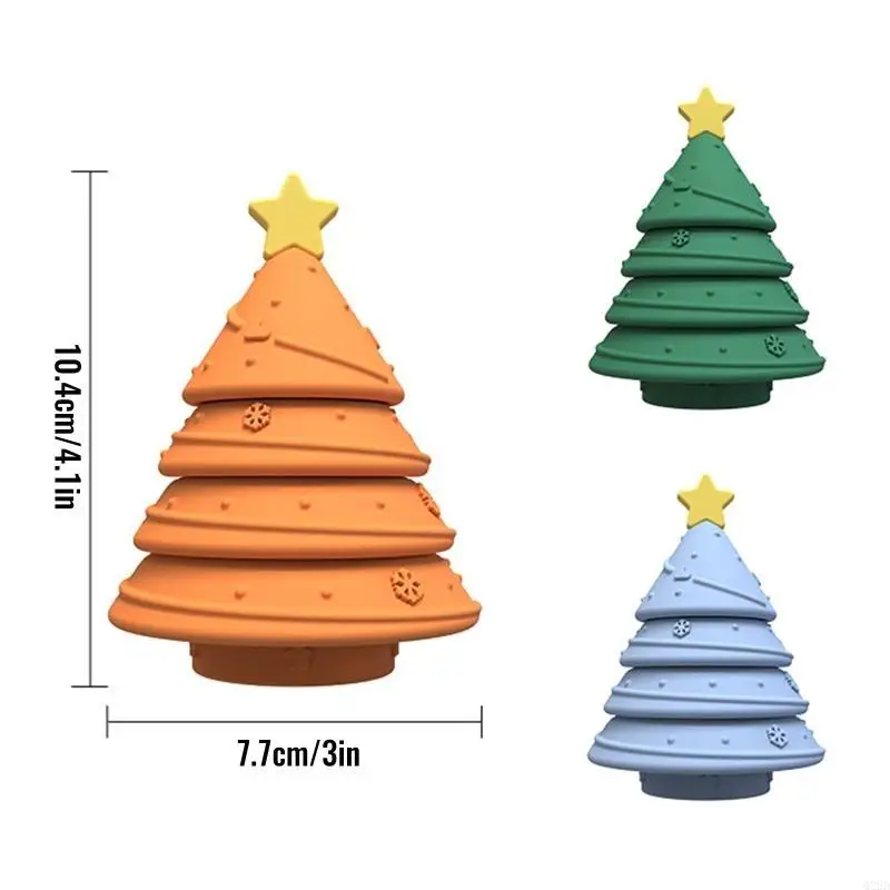 Q22D Silicone Christmas Tree Toy Kids Stacked Intelligent Developing Color Cognition for Baby Girls Boys Learning Playing Toy