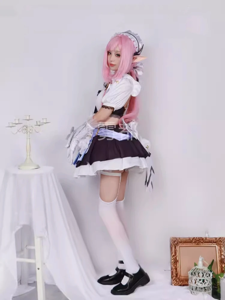 

Elysia Cosplay Costume Game Honkai Impact 3rd Anime Women Maid Dress Uniform Halloween Carnival Role Play Clothing Outfit Stock