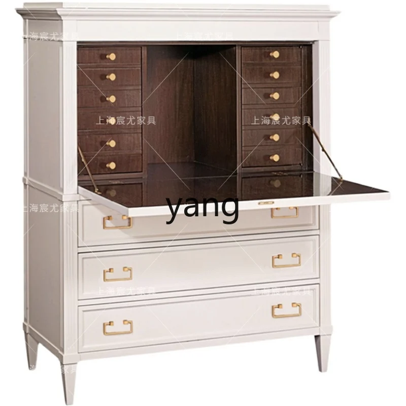 L'm'm Room Storage Flip Secretarial Cabinet Xiaomei Style Solid Wood Folding Writing Dressing Table Integrated