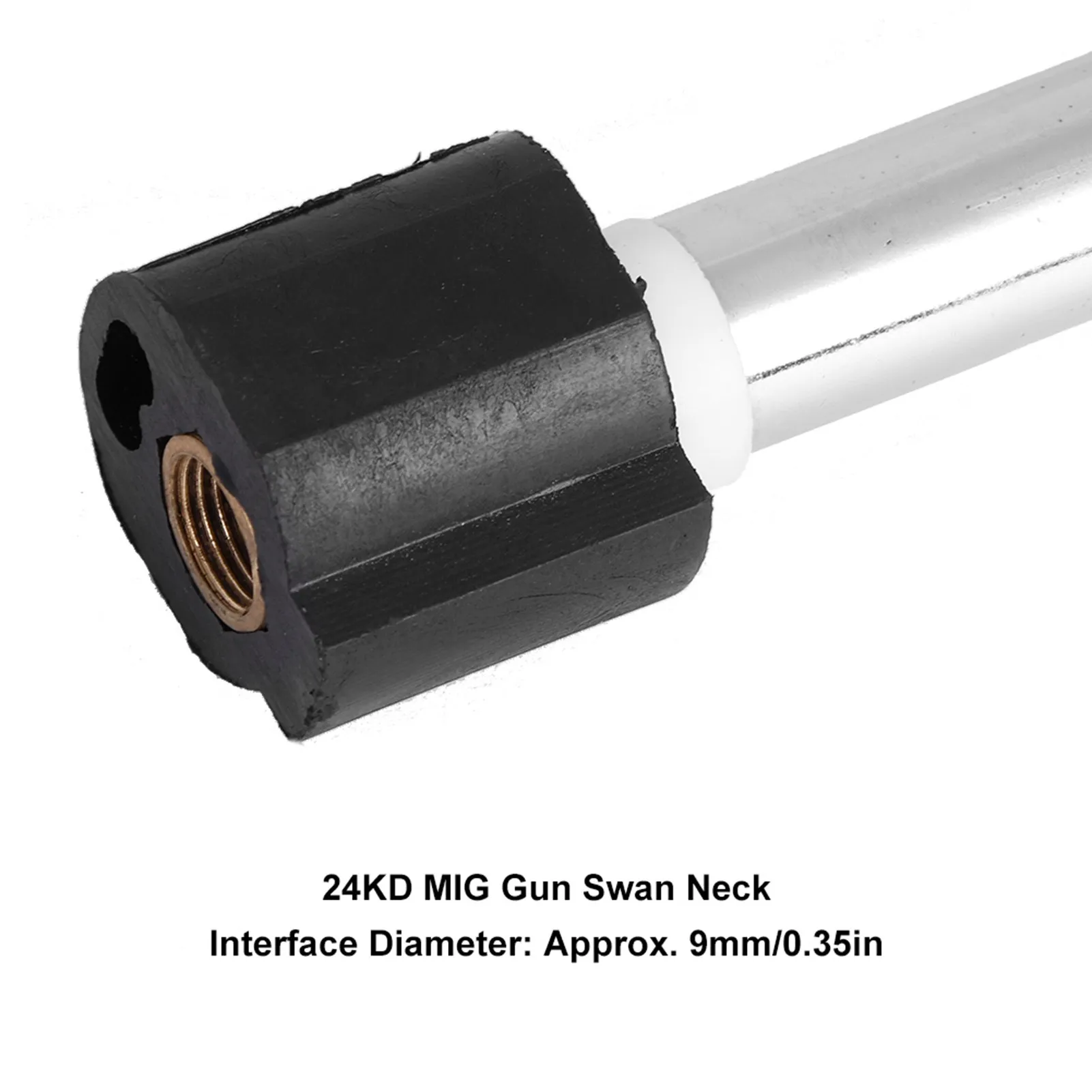 24KD Welding Torch Connecting 24KD Welding Torch Swan Neck MIG for Binzel Abicor  W/Nozzle 9mm Stainless Steel Brass