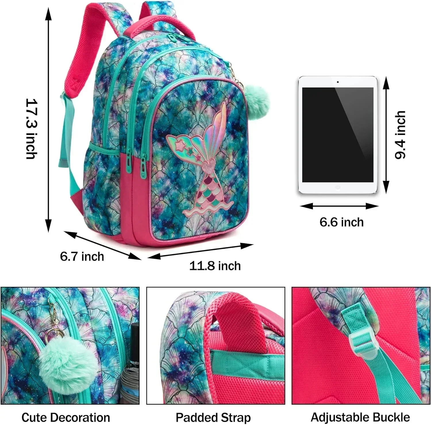 Bag Backpack for School Primary Girls School Bags Waterproof Book Bags Children School Bags with Lunch Bag Pencil Case