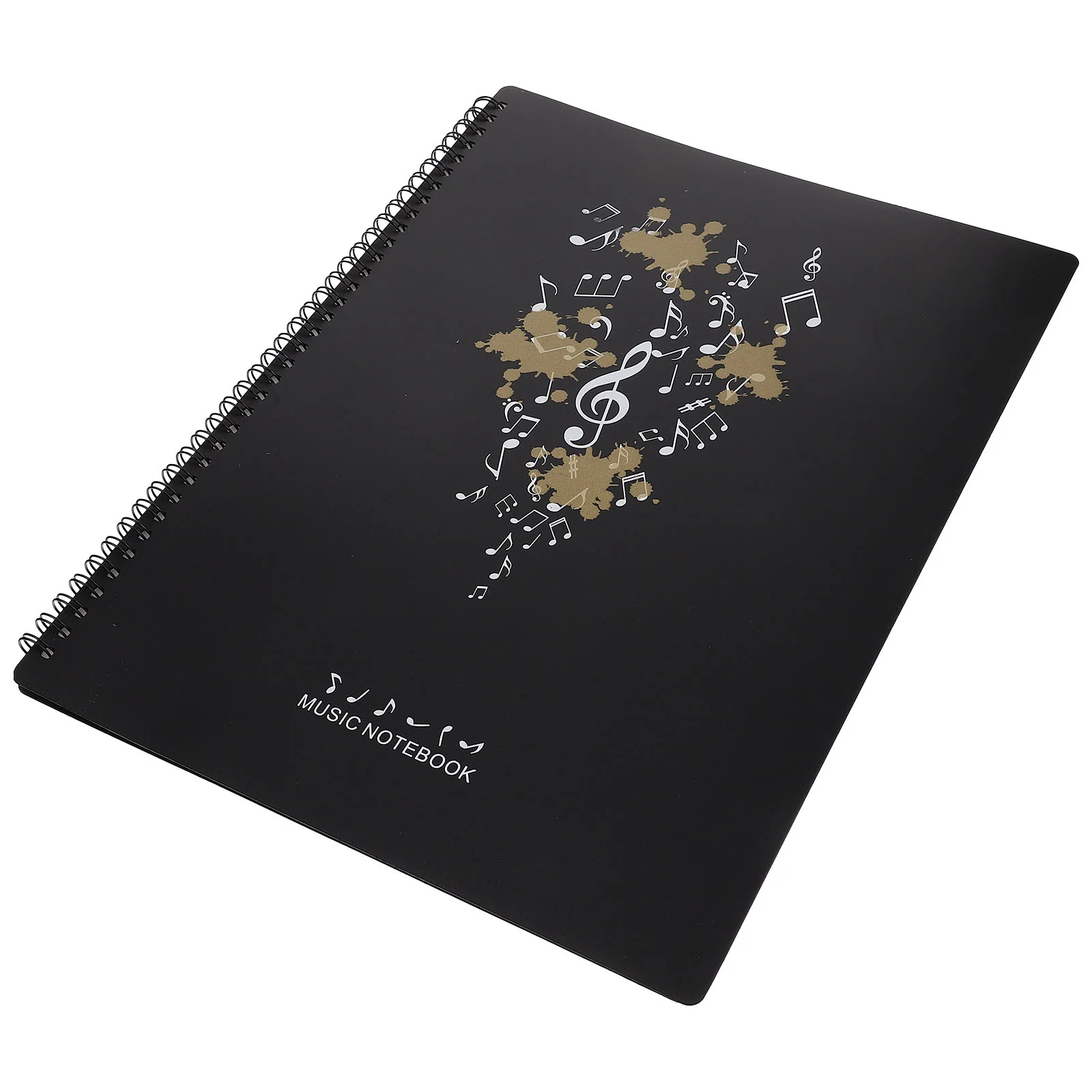 

Binder Clips Music Folder with Plastic Sleeves Notebook Loose Leaf 315x245cm Black Flat Student