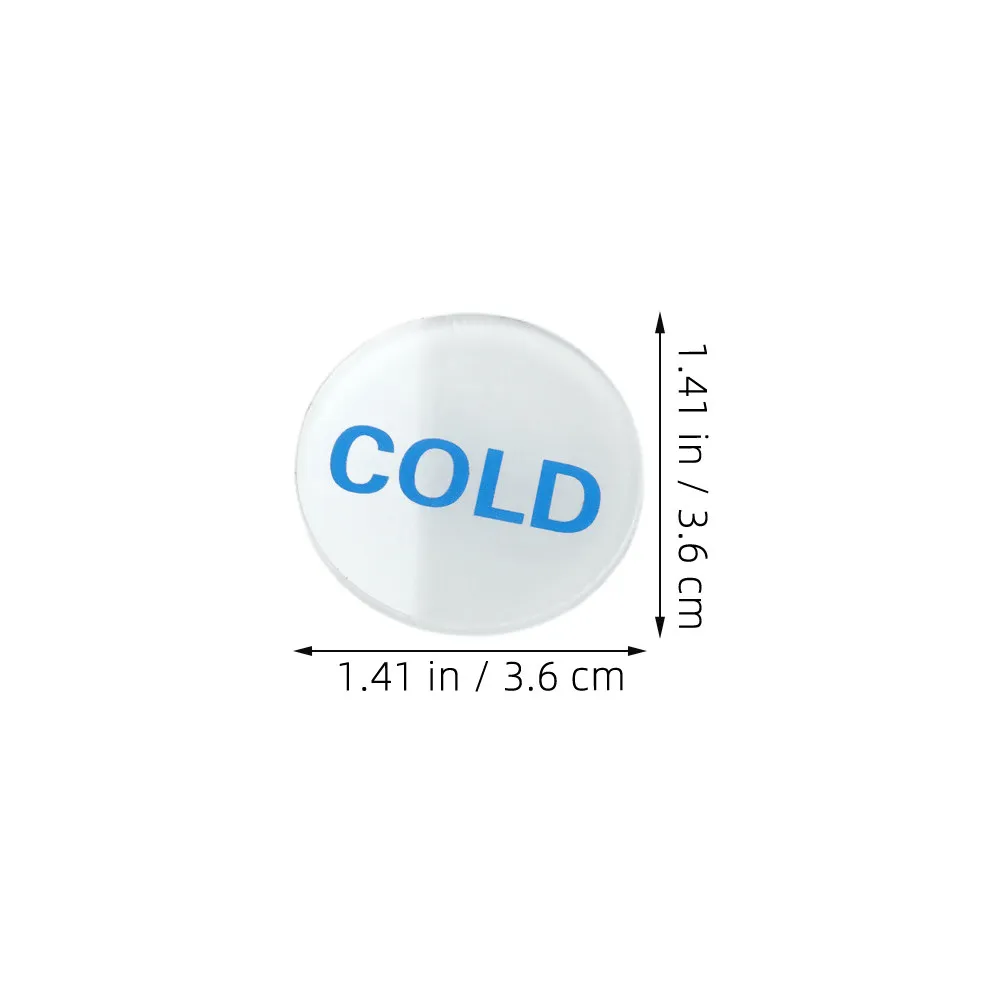 16Pcs Acrylic Hot Cold Water Sign Stylish Round Sticker Labels for Bathroom Faucet Kitchen Sink Hotel Hot Cold Water Sign