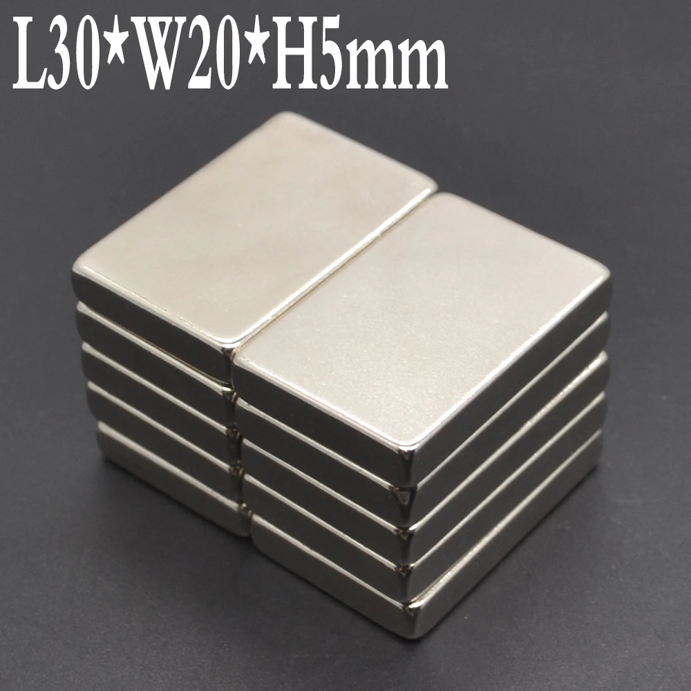 1/10/200Pcs 30*20*5 Cuboid Block 30x20x5 mm Super Strong N35 high quality Rare Earth magnets Neodymium Magnet 30mm*20mm*5mm IMAN