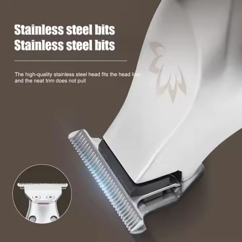 Xiaomi youpin todo o metal aparador de cabelo profissional 7500rpm aparadores de barba para barbearia prata alta velocidade display lcd aparador