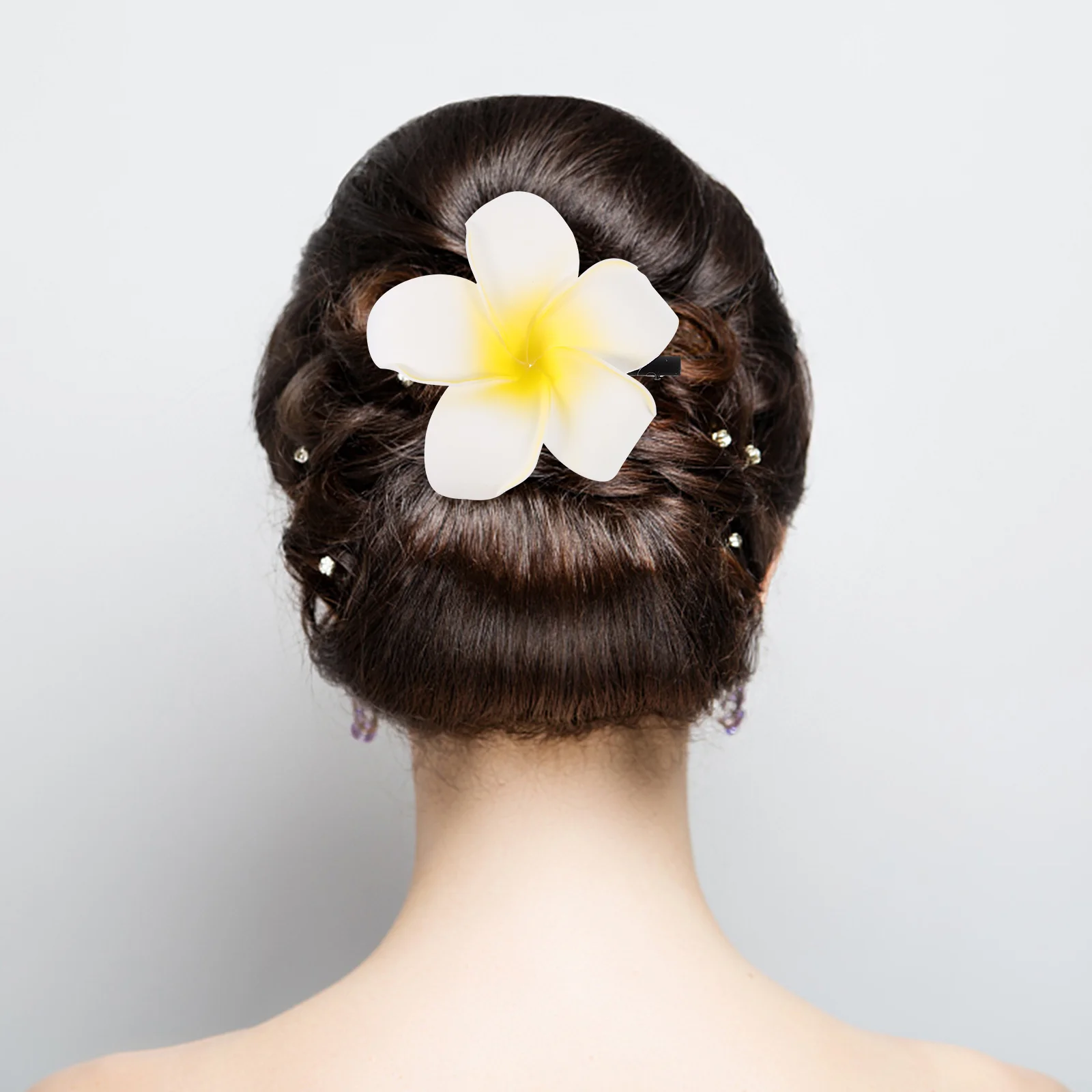 Women's Girls Plumeria Hair Clip Hairpin Headwear (Yellow) Women hair pin Flower hair clip Women hair clip