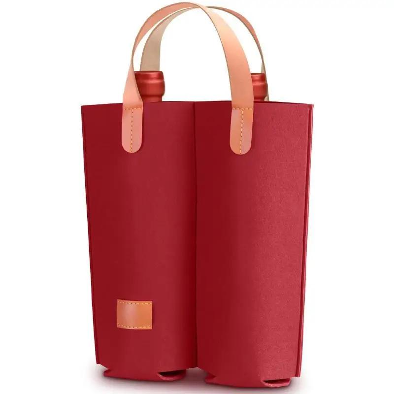 1 Stück Weintasche aus Filz, isolierte Tragetasche für eine Flasche, gepolsterte Weinkühltasche, Geschenk für Weinliebhaber oder Hochzeit. – Detail 2