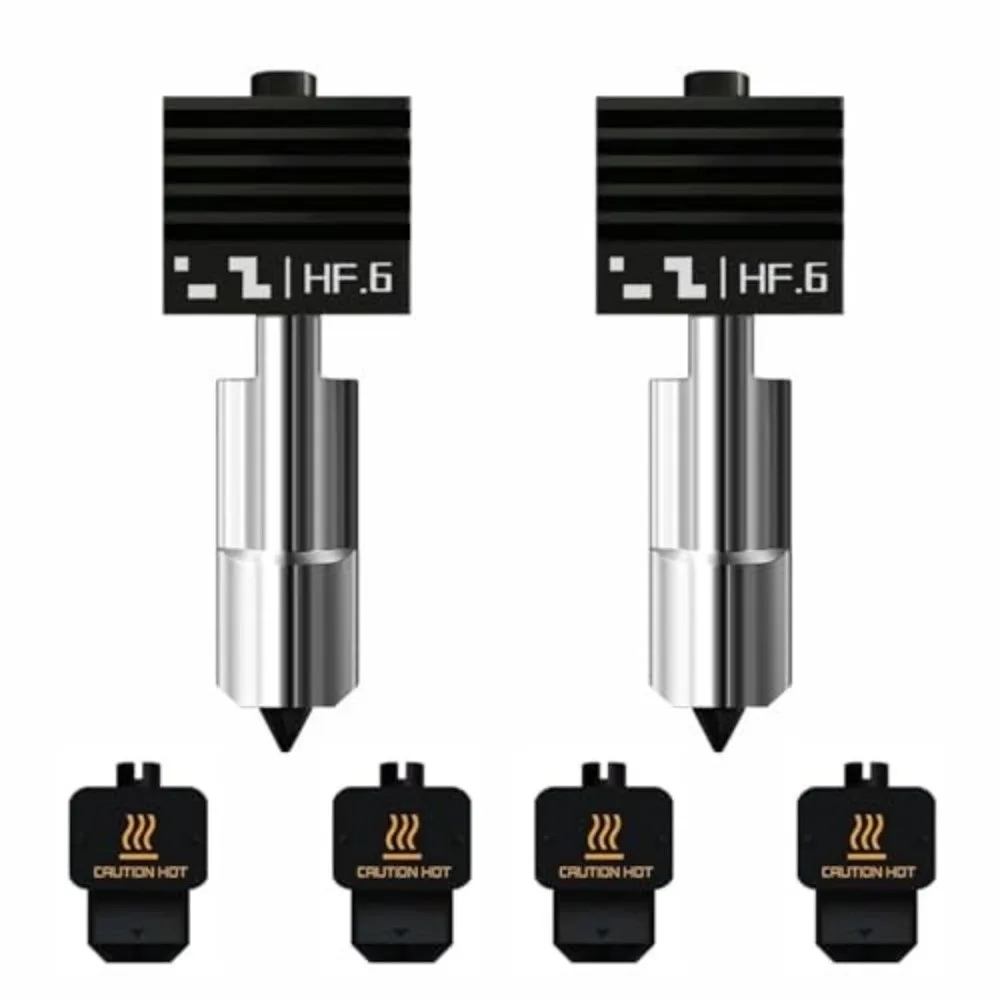 550°C High Flow Hotend 0.6mm Nozzle 2-Pack 3D Printer Hotend Kit Silicone Socks One-Piece Integrated Design All Metal Hotend