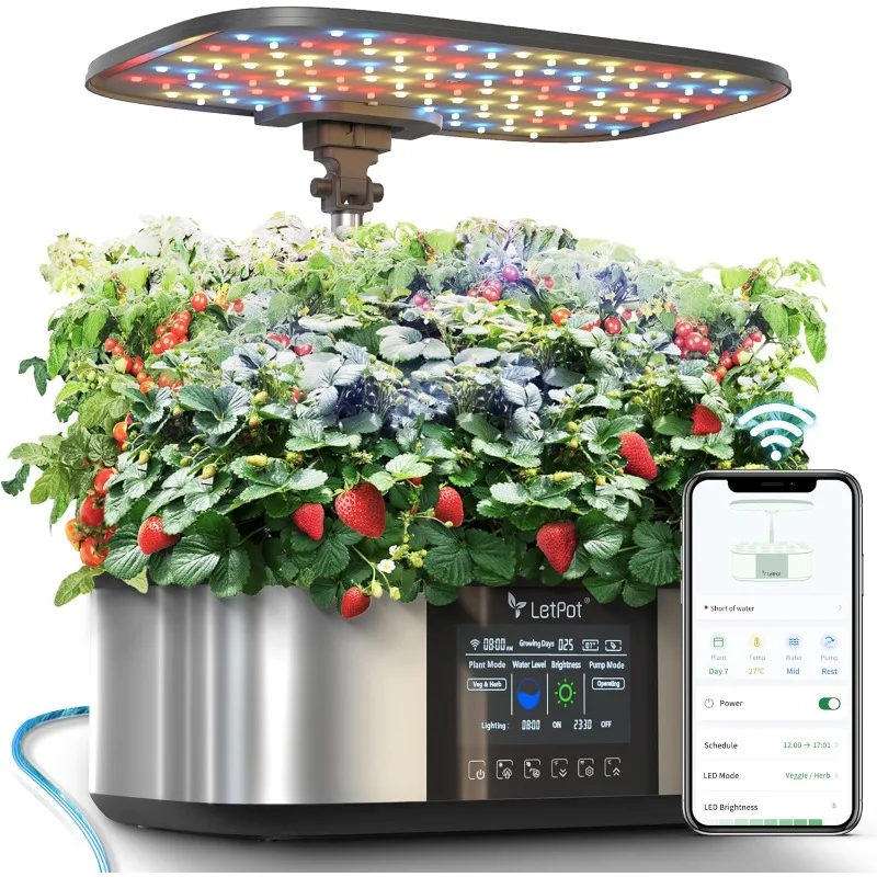 Max Hydroponics Growing System Kit, 21 Pods APP & WiFi Automatisch gesteuerter intelligenter Innengarten mit 36 W LED-Wachstumslicht,