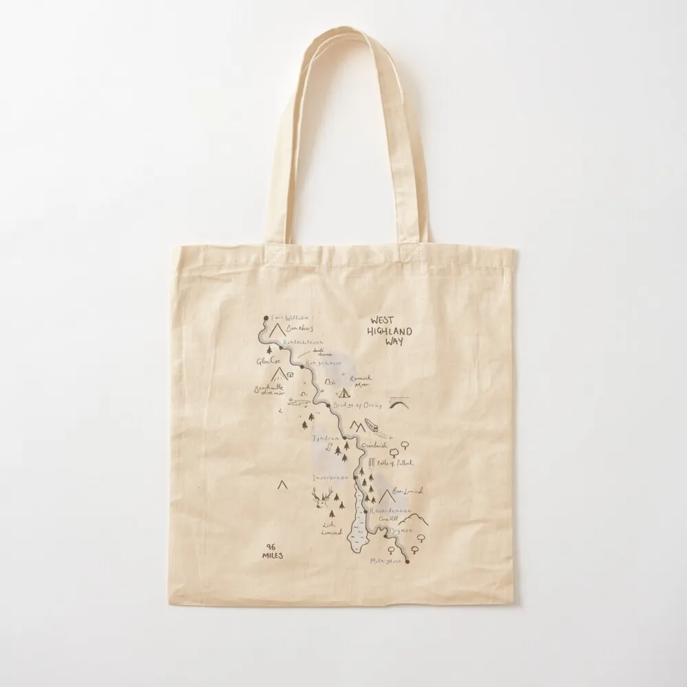 

West Highland Way Map Tote Bag cute pouch bag shopper bags Handbags women Canvas Tote Bag