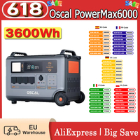 Oscal Powermax6000 6000W Eu-Plug Power Station 3600Wh to 57600Wh Lifepo4 Battery 14 Outlets 120V/240V Dual Voltage Output