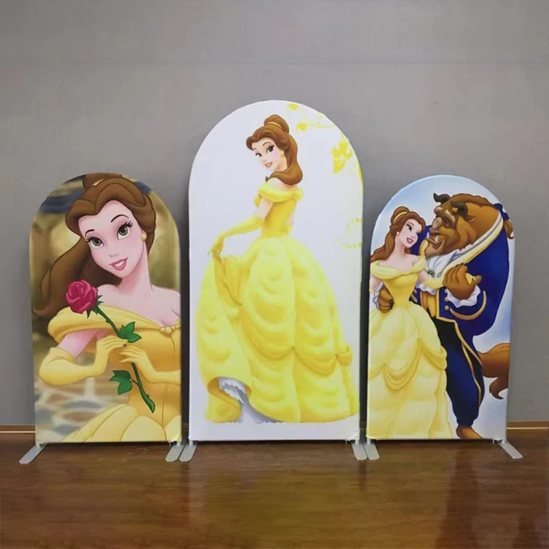 Beauty And The Beast Arch Cover Elastic Backdrop Background Photography Baby Shower Birthday Party Celebrate Decoration Stage