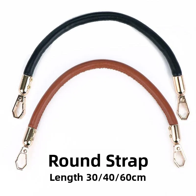 Handmade Shoulder Strap Replacement for Handbags DIY Crossbody Belt Short Leather Rope Accessories round Strap Handle