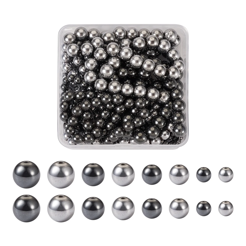 

8 Strands/box Black Hematite Beads 4/6/8/10mm Round Loose Beads for DIY Jewelry Making Men Women Bracelet Necklace Accessories