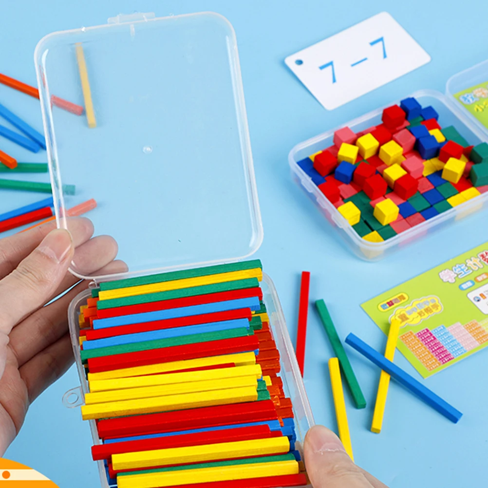 

100pcs 2 Boxes Counting Sticks Arithmetic Rods Mathematics Toys Puzzle Learning Aid Teaching Tools Building Blocks