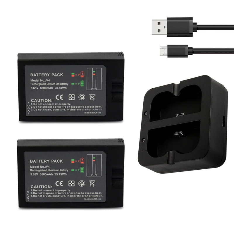 

Перезаряжаемая батарея V4 6500 мАч для кольцевого видео дверного звонка 4/3/2 для спортивной камеры для кольцевой камеры с видом на дверь, батарея