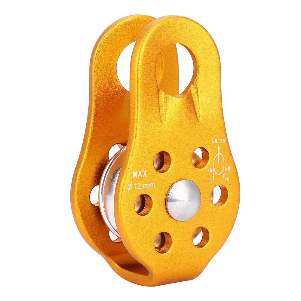 

20KN Heavy Duty Aluminium Alloy Climbing Pulley Block for 12mm Rope - Durable Climbing Equipment