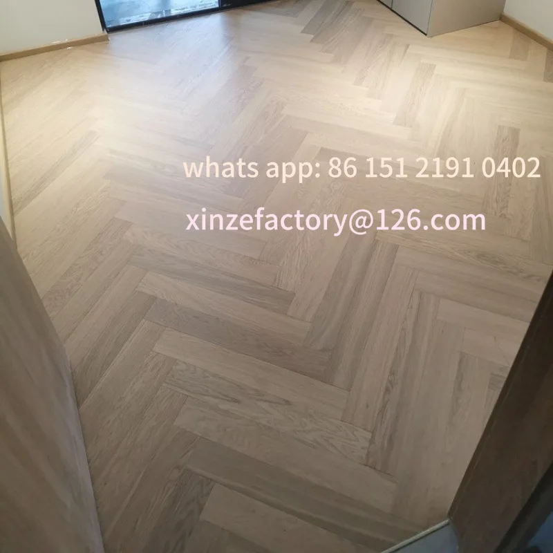 Customizable solid wood herringbone floor