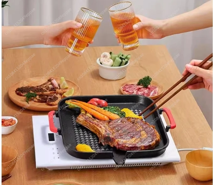 Barbecue Plate Household Non-Stick Smoke-Free Meat Roasting  Induction Cooker Baking Tray Commercial Teppanyaki Barbecue Plate