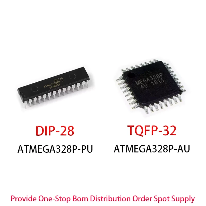 

ATMEGA328P-PU 328P-PU DIP-28 ATMEGA328P-AU 328P-AU TQFP-32 8-bit microcontroller 32K flash memory 1pcs