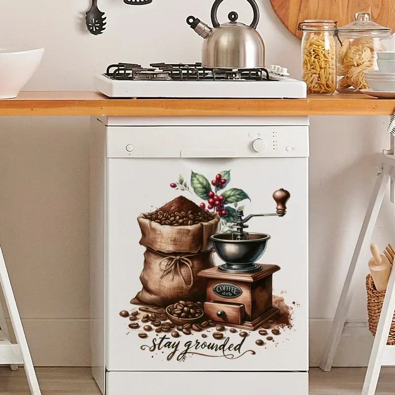 Coffee Machine Decal Kitchen Pastry Shop Decorative Stickers for Sweet Shop Coffee Bean Restaurant Wall Decoration Waterproof