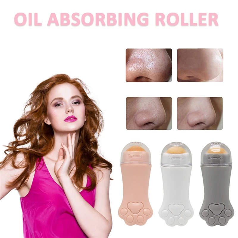 Cute Cat Claw Volcanic Stone Oil-Absorbing Rolling Stone Cleans Facial Oil Sweat Keep Face Clean Makeup Remover Cosmetic Tools