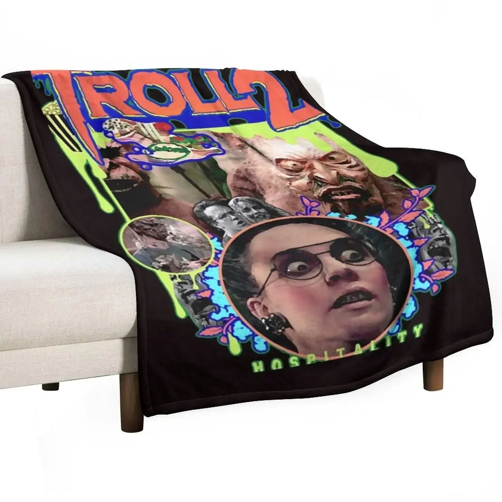 Troll 2 Throw Blanket Baby Personalized Gift Flannel Fabric Decorative Beds Blankets