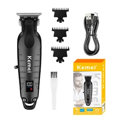 Kemei KM-2293 Hair Clipper Professional Electric Rechargeable Barber Trimmer  Cordless Trimmer Type-c Zero Gapped Cutting