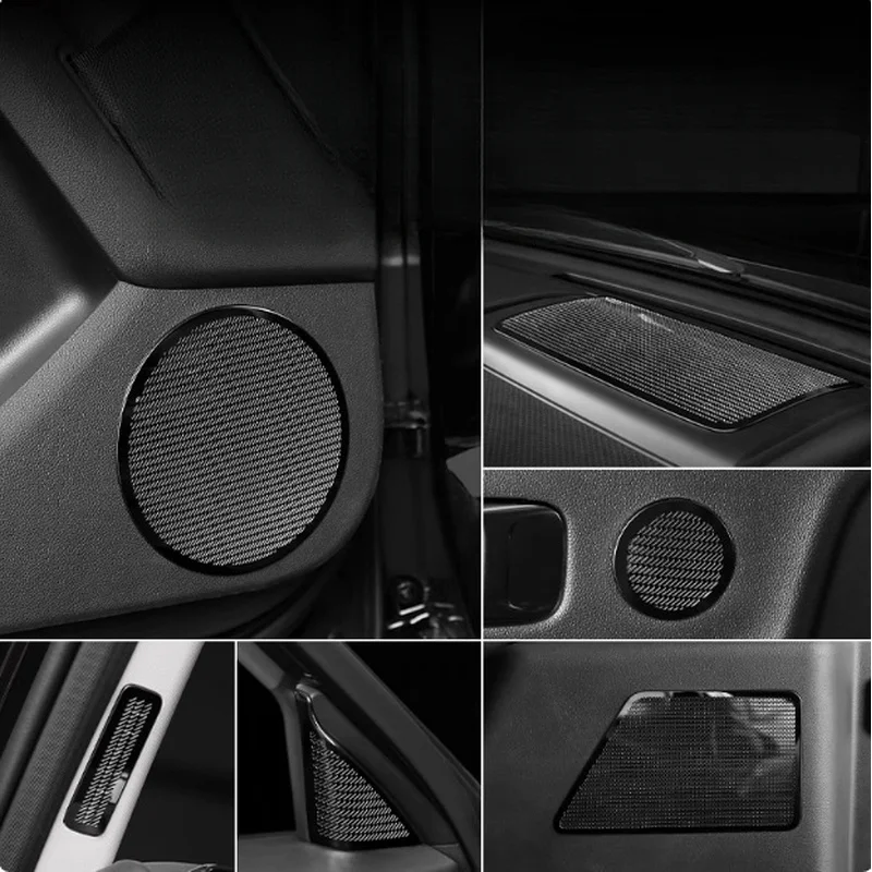 Car Door Speaker Cover Stainless Steel A Column Decorative Cover Door Audio Trim Fit For Great Wall Haval H9 2024 2025 2026