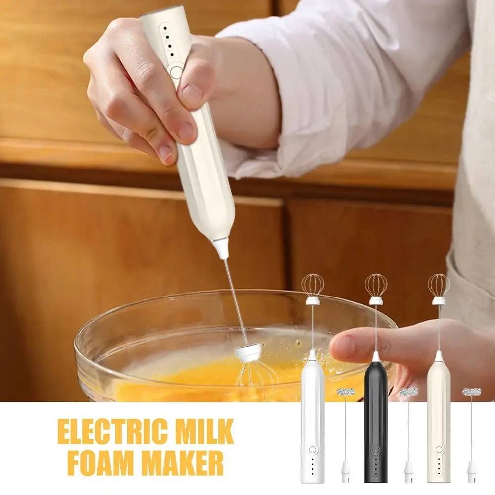 

1 комплект электрического вспенивателя молока, перезаряжаемого миксера для крема, 3-скоростного миксера для кофе, взбивателя для яиц, ручного инструмента для приготовления пены.