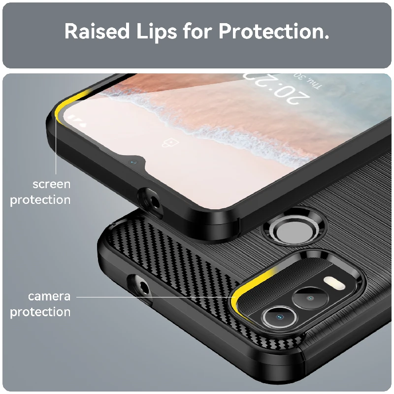 Carbon Fiber Case For Nokia 1 5 6 7 8 Nokia 3.1 5.1 6.1 7.1 Plus 8.1 Shockproof Bumper Soft TPU Cover For Nokia 2.2 3.2 4.2 6.2