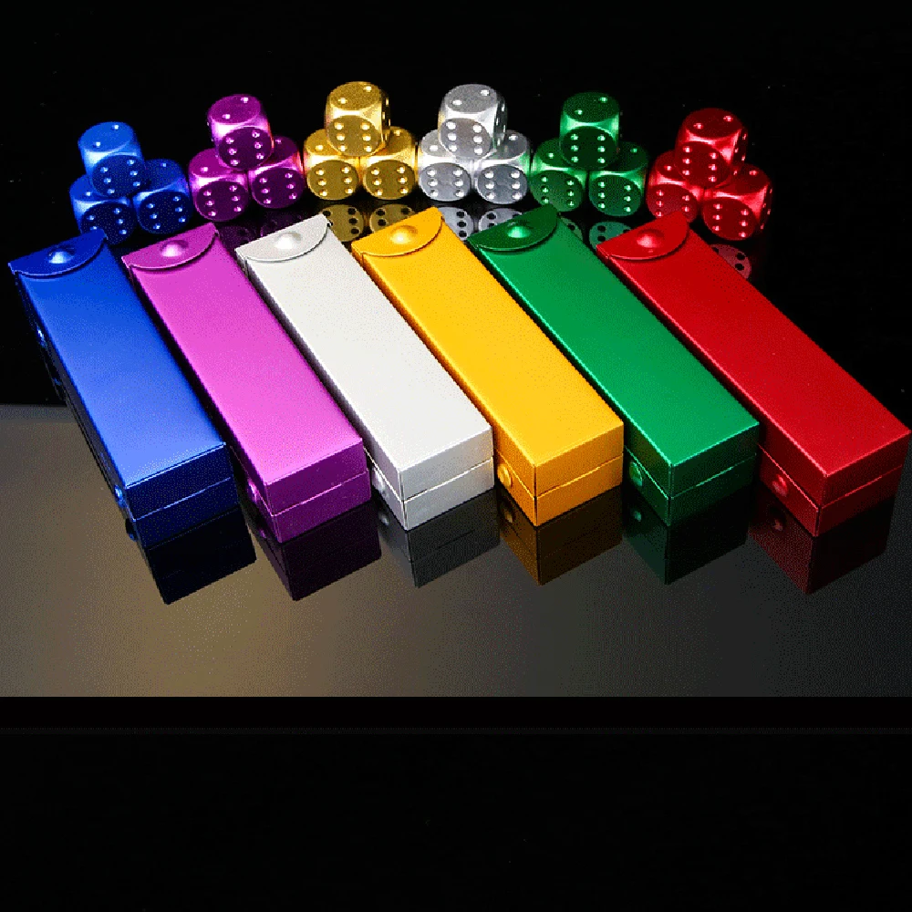 5 Stück bunte Aluminium legierung Metall würfel Partys piel 16mm quadratische Ecke hochwertige Boutique-Spiel würfel