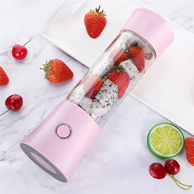 480Ml Portable USB Charging Fruit Shake Cup Home Quick Juicer Multi-Functional Mini Portable Juicer for Home&Travel-C