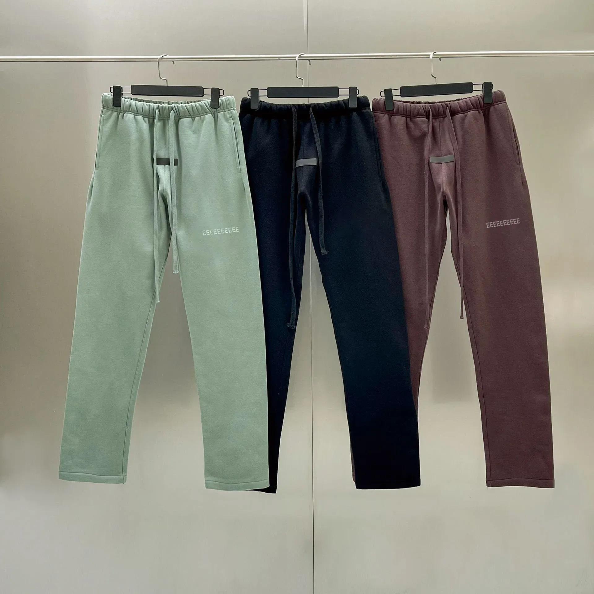 

new Season 9 Luxury Design Men's Casual Pants Two Rows Rubber Letter Logo Wide Leg Pants Fashion Couple High Street Loose Sweat