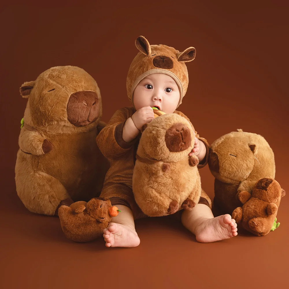 100 Days Baby Celebration Theme Photography Props Toddler Jumpsuit+hat Set Soft Stuffed Animals Dolls Studio Scene Accessories