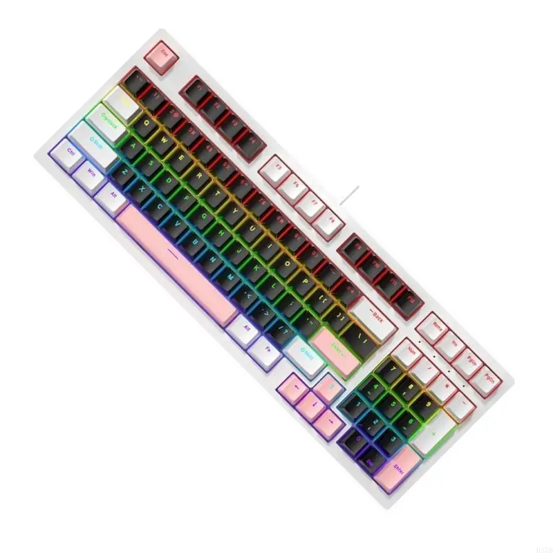 Teclado jogo mecânico H37B LED backlits para teclado ergonômico fios gamer para PC