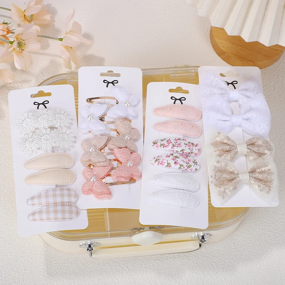 4/6Pcs Baby Mädchen BB Haare Clips Set Handgemachte Häkeln Schmetterling Stricken Kopfbedeckungen Legierung Haarnadeln Kinder Mode geschenk